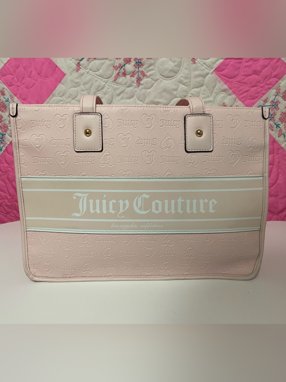 Juicy Couture Light Pink Embossed Logo Tote